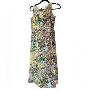 Vintage Floral Sleeveless Maxi Dress